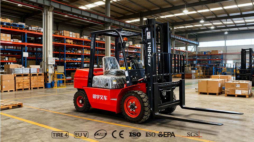 How much more energy does a diesel forklift consume compared to electric or propane equivalents?