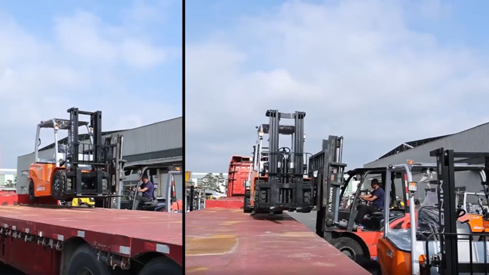 What is the correct way to get a Diesel Utilev forklift running?
