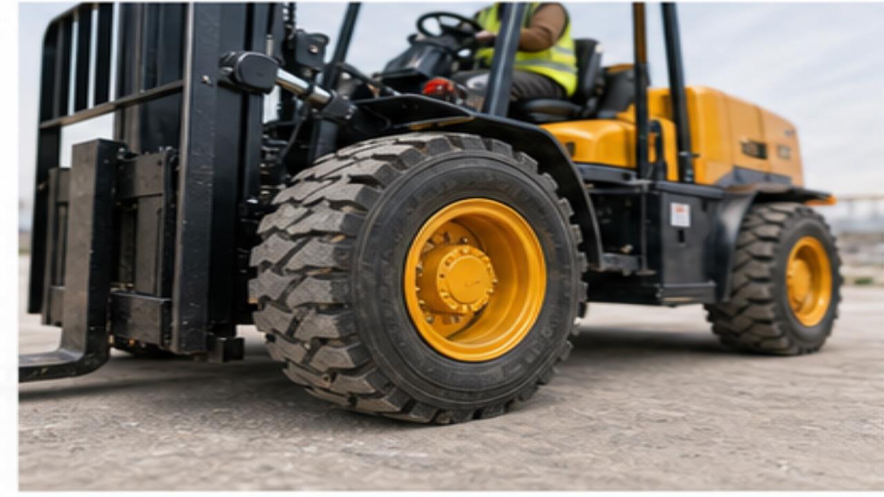 Debris-Resistant Tire Strategy for Rough-Terrain Forklifts in Recycling and Demolition Yards