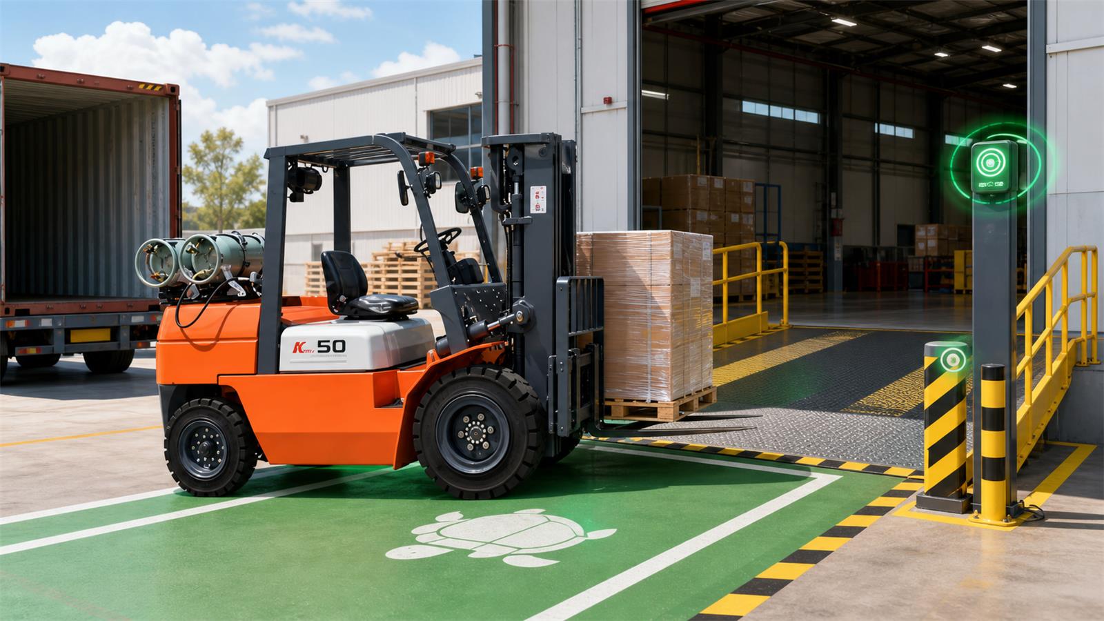 CPCY50 LPG Forklift Geofenced Speed Control: A 2026 Ramp and Mixed-Yard Safety Guide