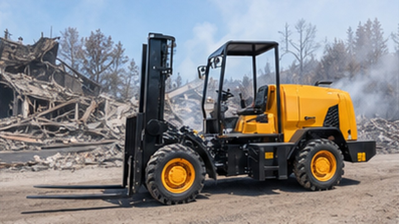 Wildfire Ash Recovery with Rear-Pivot Forklifts: A 2026 Visibility and Air-Filtration Guide