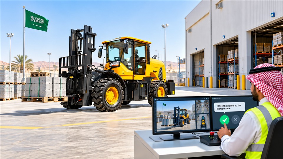 Natural-Language Warehouse Commands 2026: Remote Rough-Terrain Forklifts with Human Approval