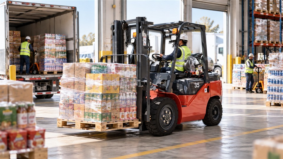 FMI Distribution Center Productivity 2026: LPG Forklifts for Grocery Dispatch Peaks