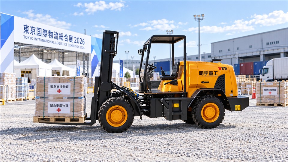 Logis-Tech Tokyo 2026: Rear-Swing Rough-Terrain Forklifts for Flexible Outdoor Staging