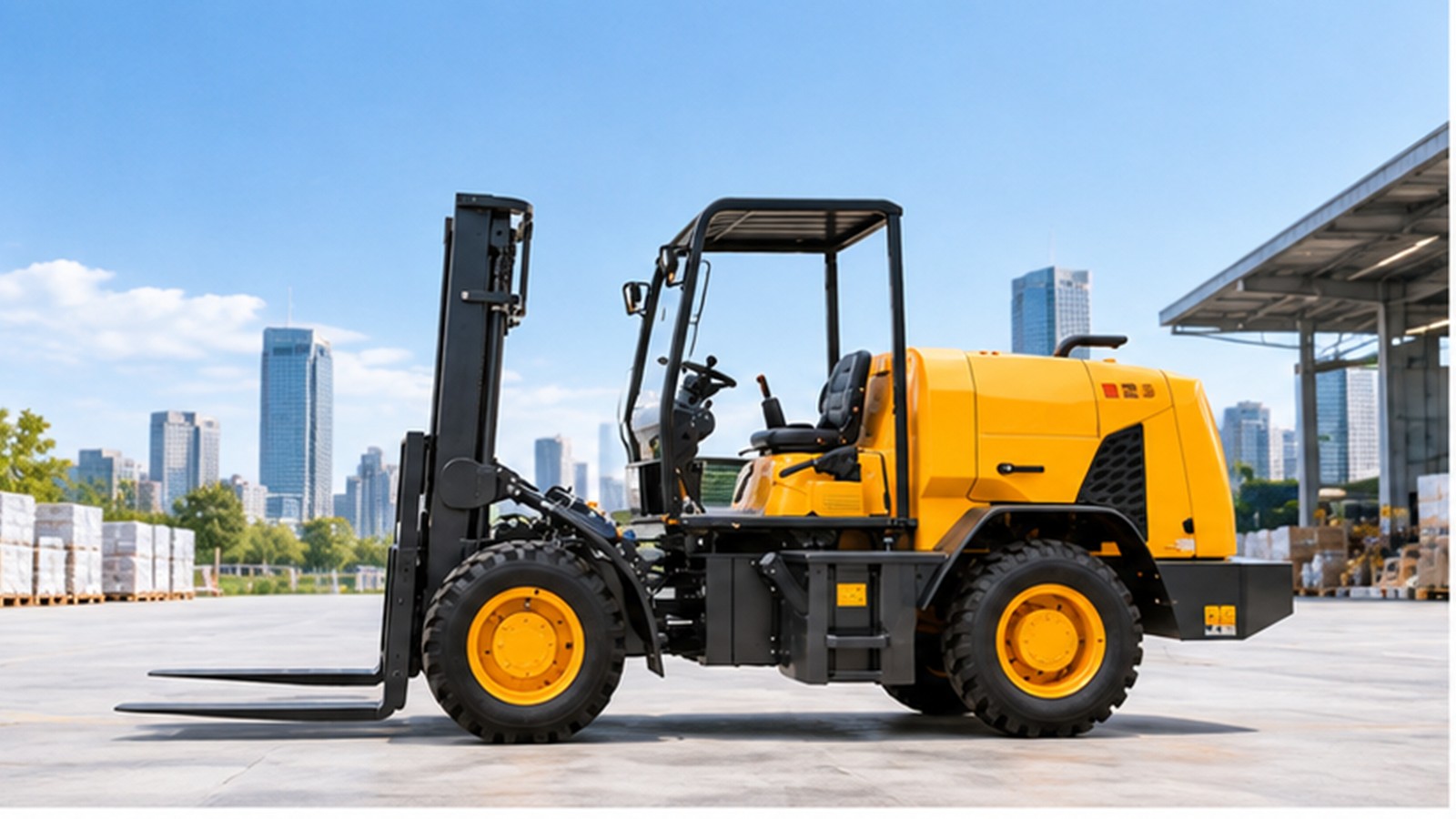 Urban Logistics Interfaces: Rough-Terrain Forklifts at Multimodal Hubs