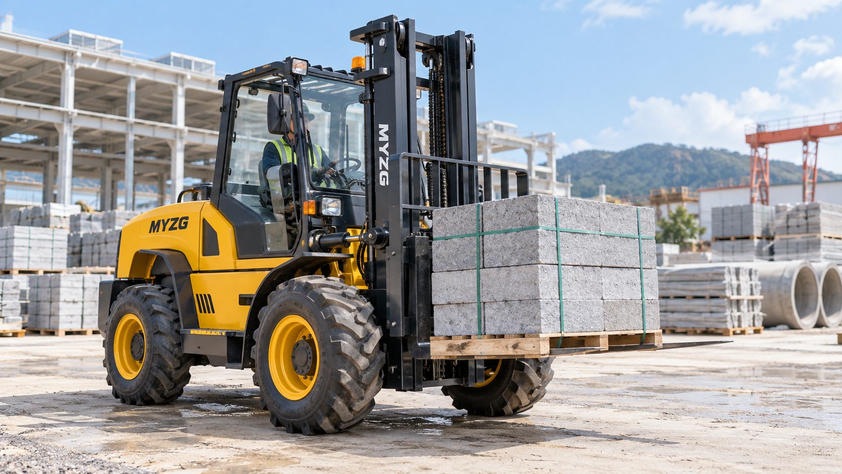 Brownfield Yard Modernization 2026: Rear-Swing Rough-Terrain Forklifts for Tight Sites