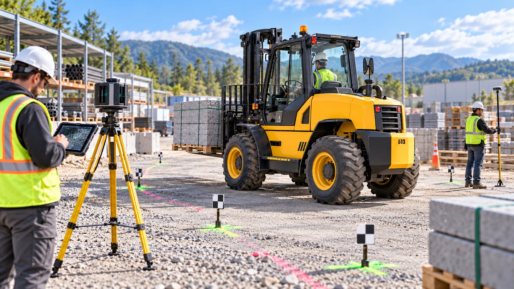 Trustworthy Digital Twins 2026: Rear-Swing Rough-Terrain Forklifts for Verified Yard Models