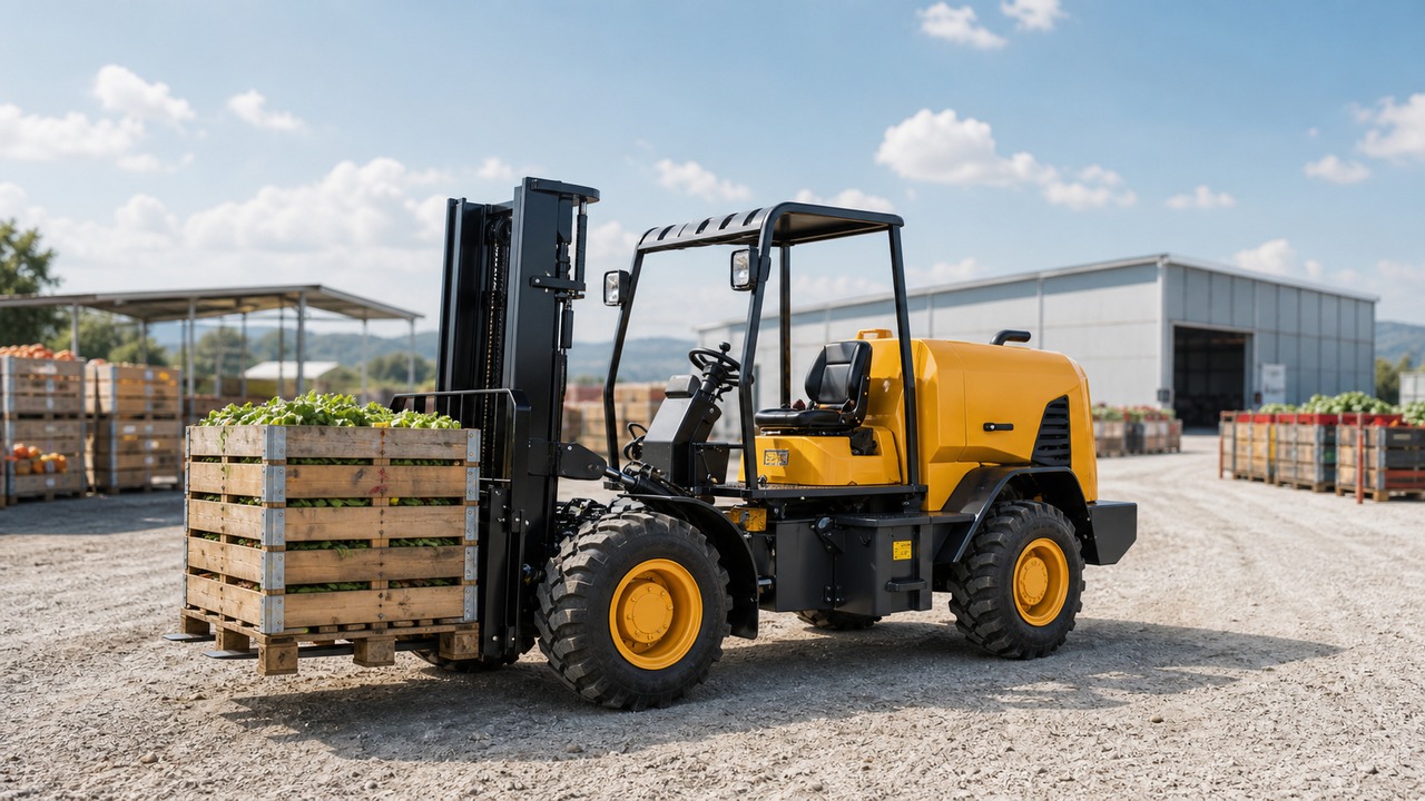 B30R Rear-Pivot Rough-Terrain Forklift for Agriculture and Solar-Site Logistics
