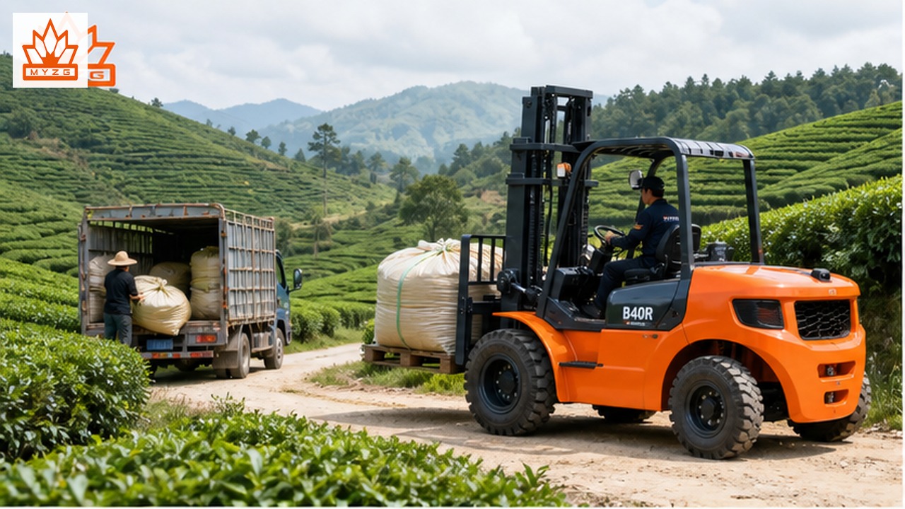 B40R Rear-Pivot Rough-Terrain Forklift for Tea Plantation and Hillside Logistics