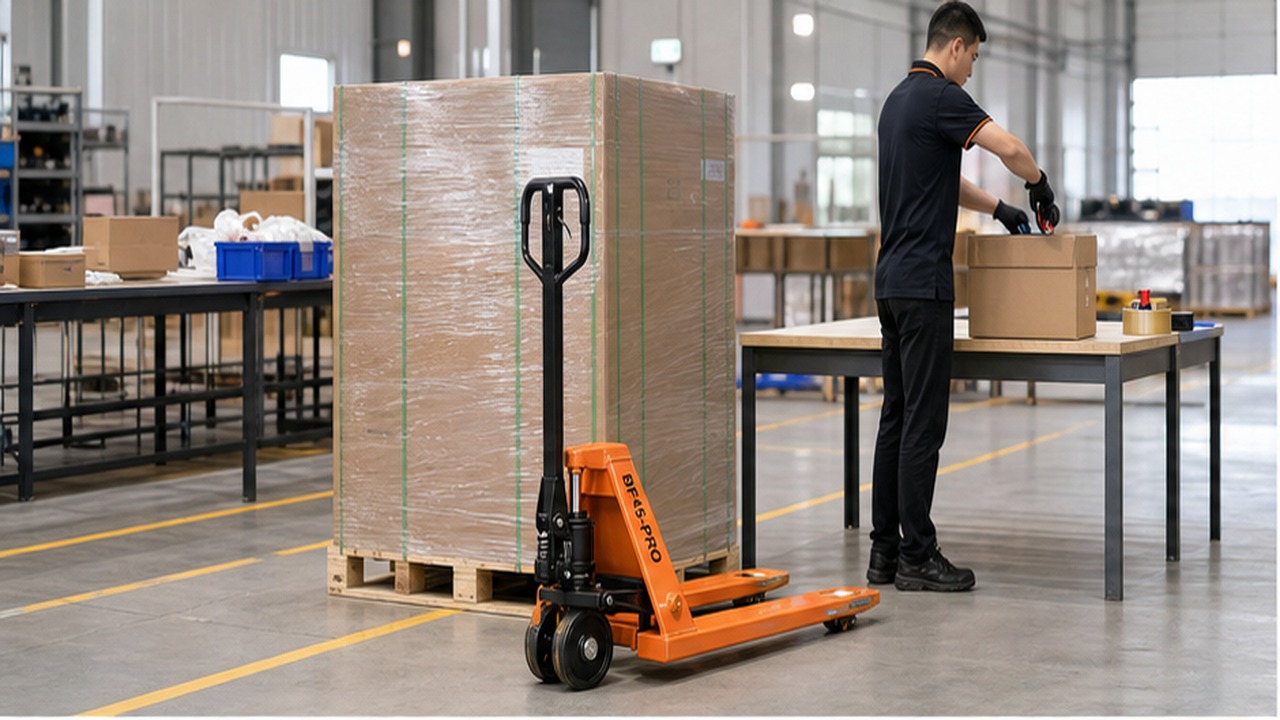 BF45-PRO Manual Pallet Truck for Export Packing Logistics