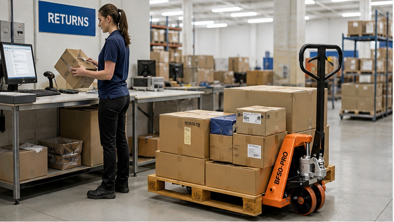 BF50-PRO Manual Pallet Truck for E-Commerce Returns Logistics