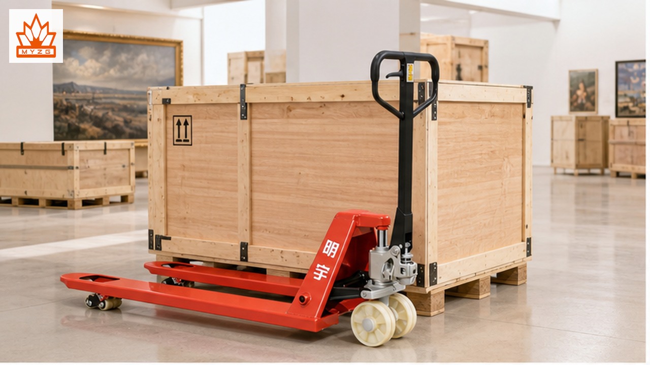 BF90-PRO Manual Pallet Truck for Museum Collections Receiving Logistics