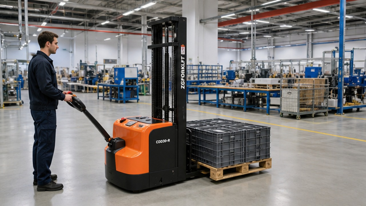 CDD30-R Electric Pallet Stacker for Production Buffer Logistics