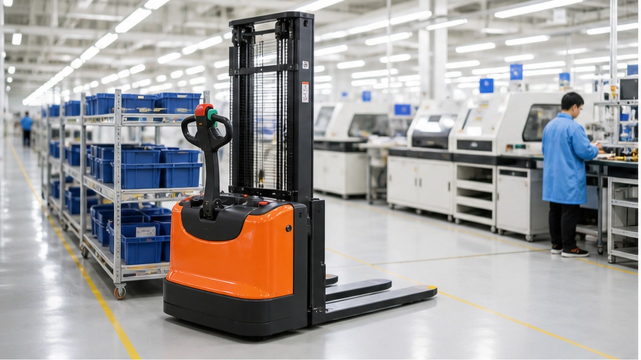 CDD40-R Electric Pallet Stacker for Electronics Kitting Logistics