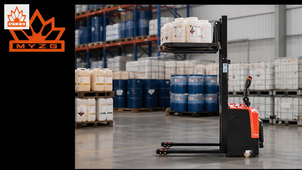 CDD80-R Electric Pallet Stacker for Specialty Chemical Packaging Logistics