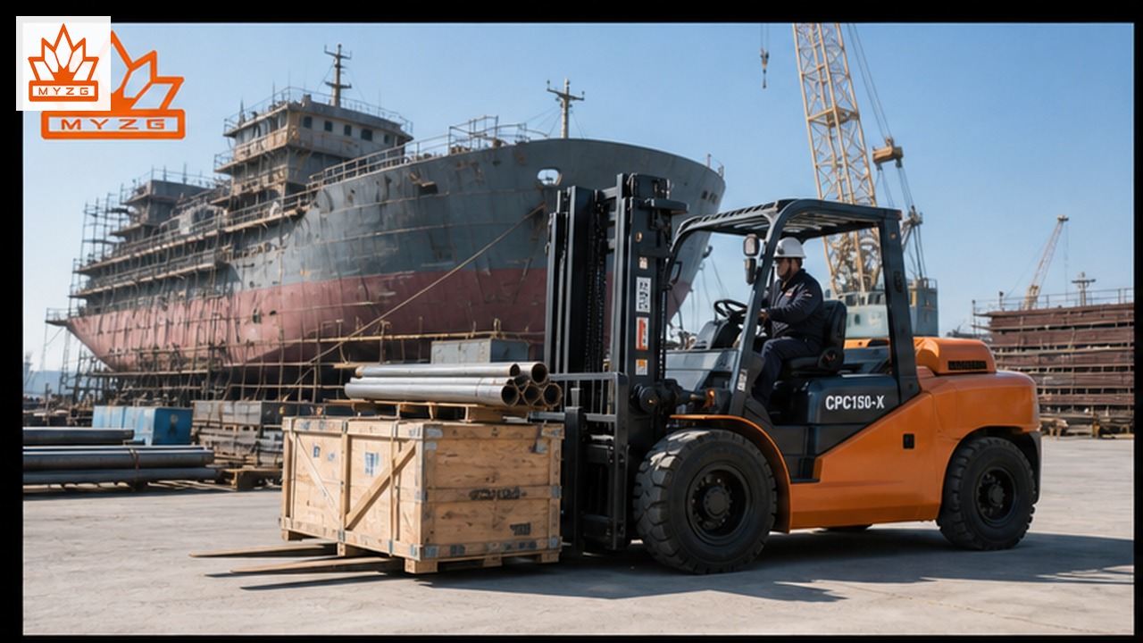 CPC150-X Diesel Forklift for Shipbuilding Supply Yard Logistics