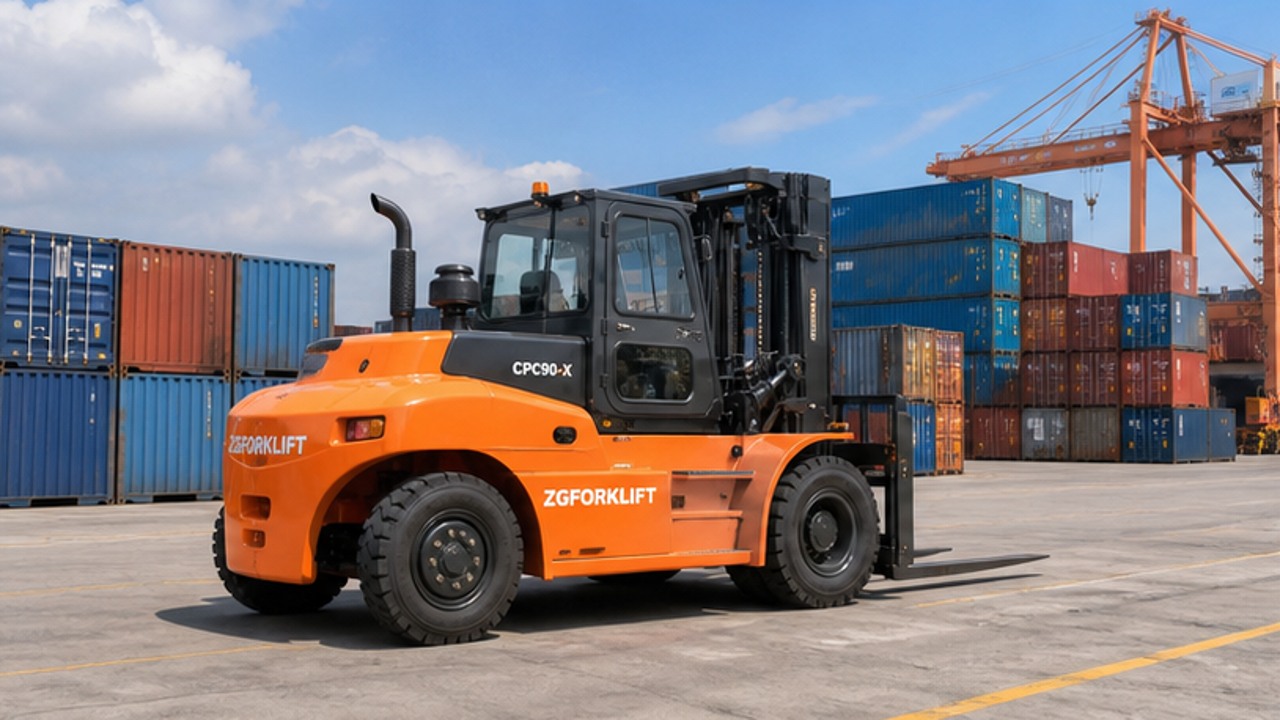 CPC90-X Diesel Forklift for Project Cargo and Yard Logistics