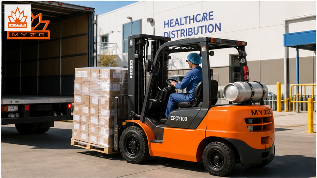 CPCY100 LPG Forklift for Healthcare Supply Distribution