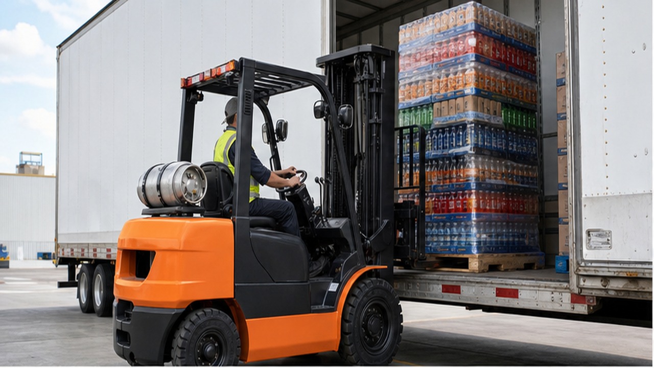 CPCY70 LPG Forklift for Beverage Cross-Dock Logistics