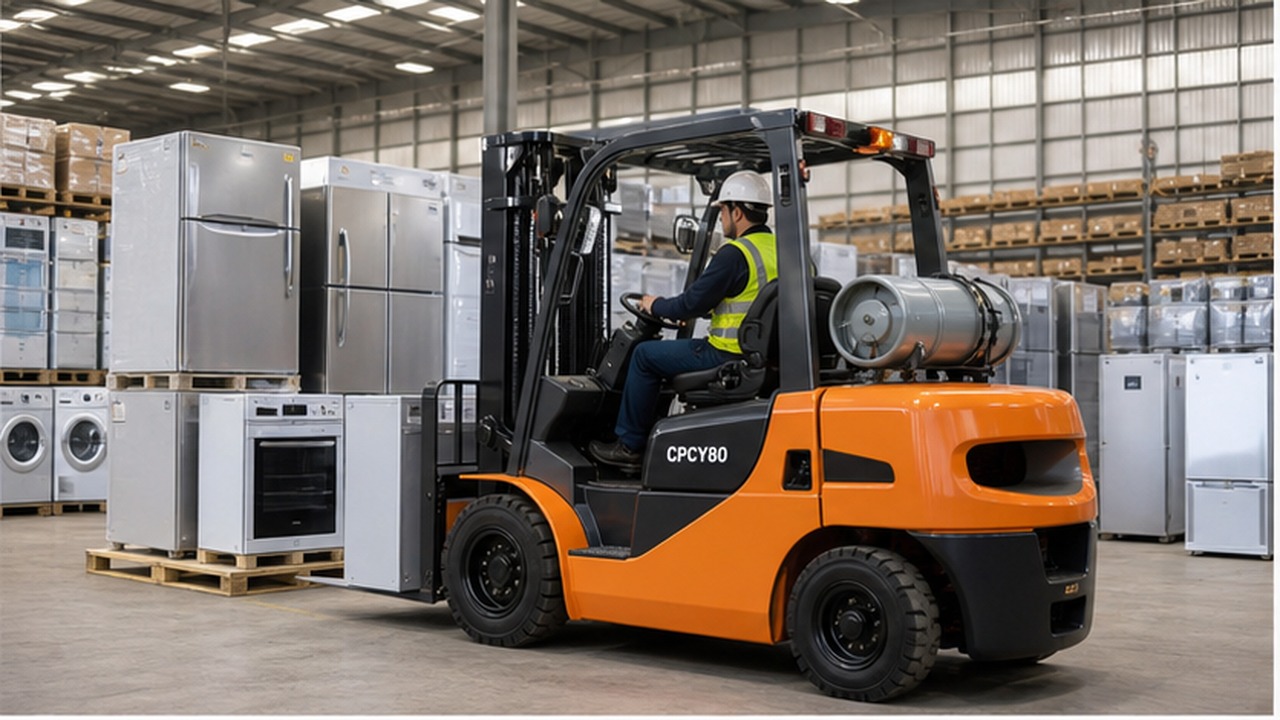 CPCY80 LPG Forklift for Household Appliance Distribution