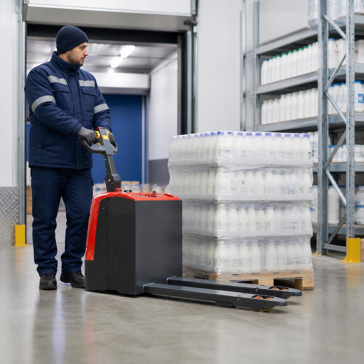 ZGFORKLIFT 3 ton lithium-ion electric forklift handling consumer goods in a distribution center
