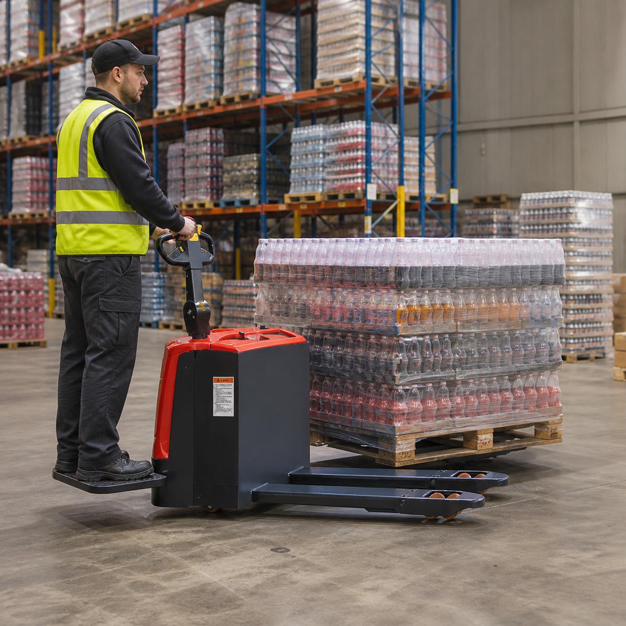 ZGFORKLIFT 3 ton lithium-ion electric forklift handling consumer goods in a distribution center