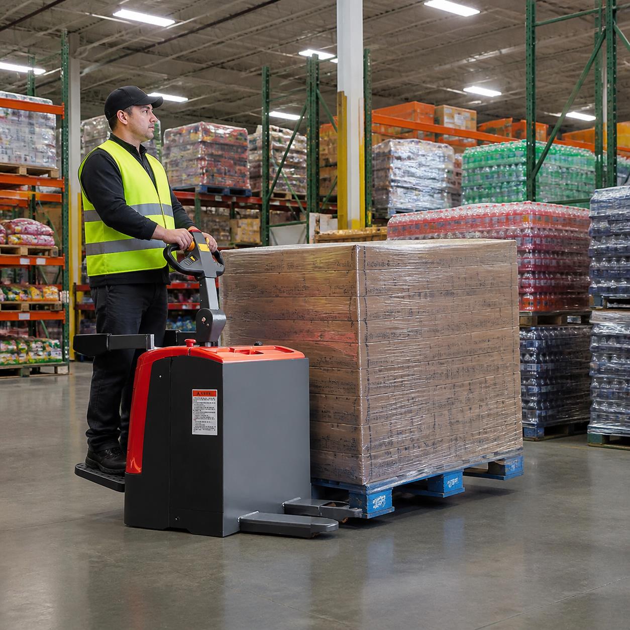 ZGFORKLIFT lithium electric counterbalance forklift moving precision components in manufacturing