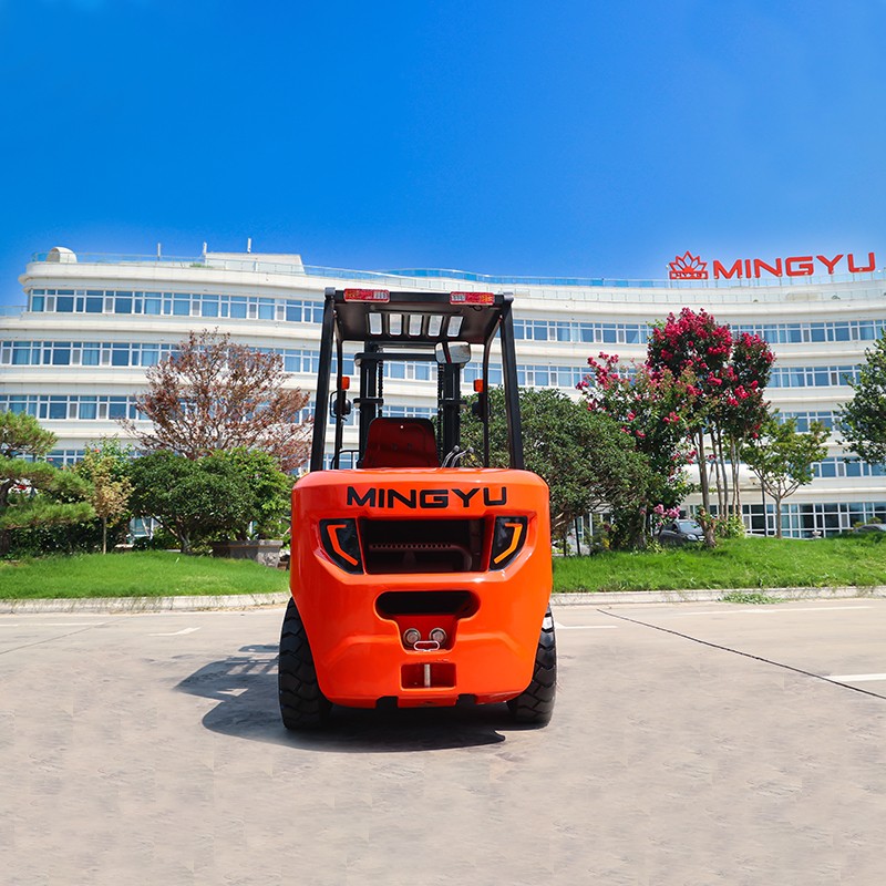 ZGFORKLIFT diesel counterbalance forklift handling steel components in a manufacturing plant